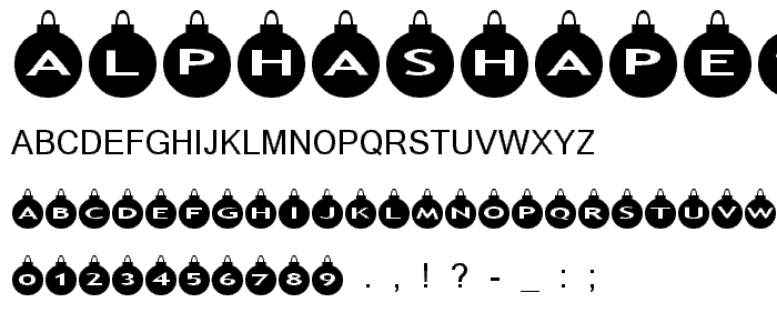 AlphaShapes xmas balls font